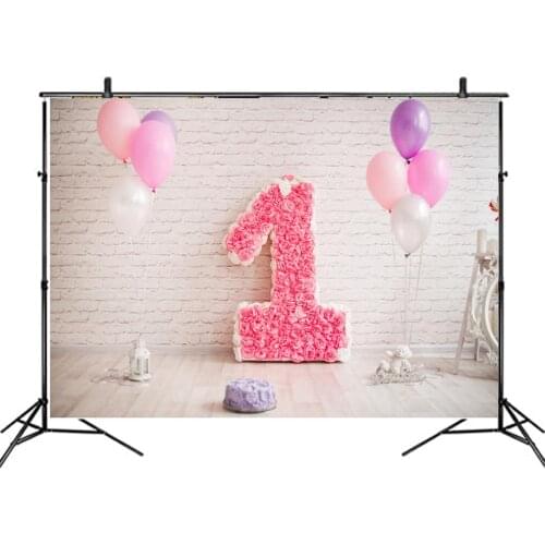 Happy First Birthday Party Backdrop Baby Shower Photography Background Holiday Celebration Photo Booth Studio Decor