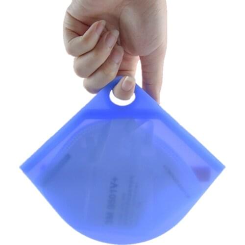 Silicone Flat Type Mask Storage Box Reusable multifunctional storage bag or face cover keeper bag Dust-proof Mask Holder Bags
