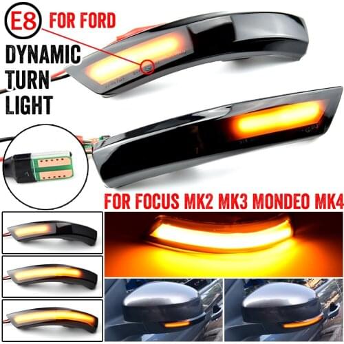 Dynamic Turn Signal Light LED Side Rearview Mirror Sequential Indicator Blinker Lamp For Ford Focus 2 3 Mk2 Mk3 Mondeo Mk4 EU