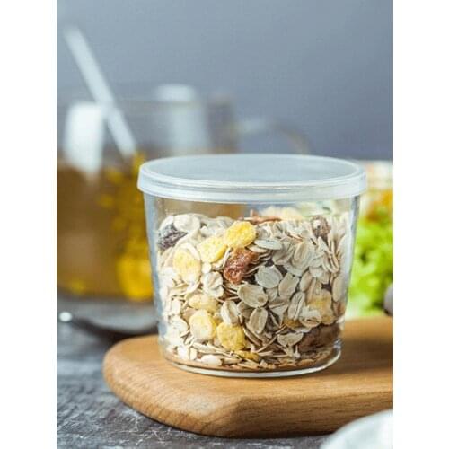 Heat-resistant Glass Bowl Transparent Fruit Dessert With Lid Candy Box Fruit Salad Bowl Kitchen Food Storage Container