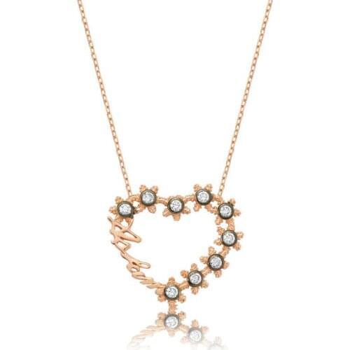 Tevuli 925 Sterling Silver My Love Printed Heart Lady Necklace