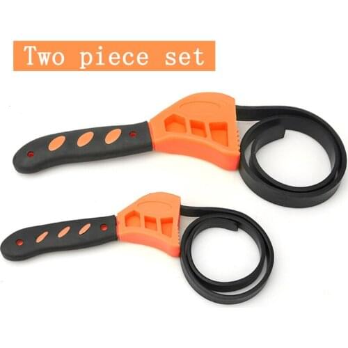 Universal Belt Oil Filter Wrench Oil Filter Element Disassembly Tool Pipeline Rubber Strap Wrench Adjustable Bottle Opener Tools