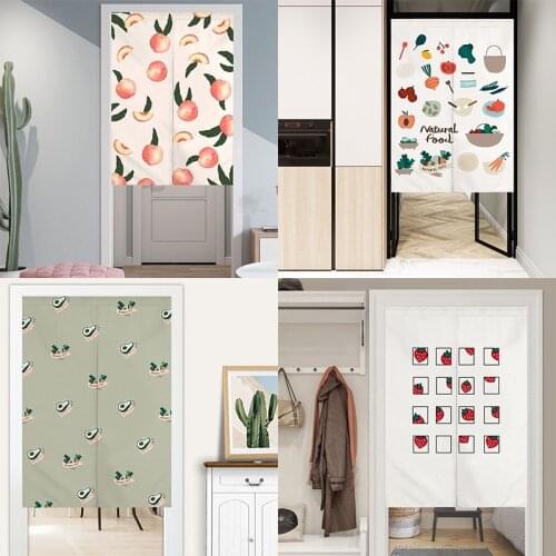Japanese Door Curtain Kitchen Bedroom Half Panel Curtain Partition Hanging Curtain Decorative No Hole