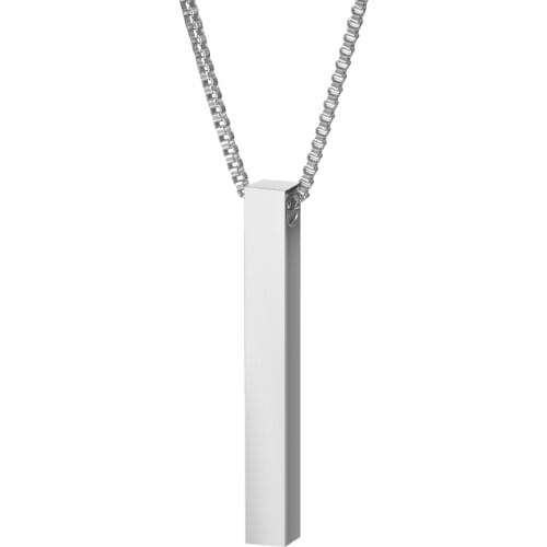 20pcs/lot Mirror Polish Stainless Steel 5*40mm Blank Bar Pendant Box Chain Necklace Jewelry 3 Colors