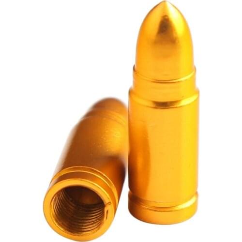4PCS Aluminum Auto Car Truck Wheel Tire Air Valve Stem Cap Cover Gold