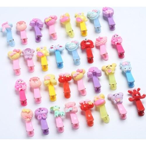 40Pcs/Lot Korean Fashion Hair Accessories Cartoon Hairclips Flower Hair Clip Cute Barrette Rabbit Headdress Hair Clips for Girls