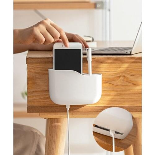 White Storage Rack Wall Mounted Organizer Remote Control Phone Storage Box Bathroom Organizer Multi-function Storage Rack Holder