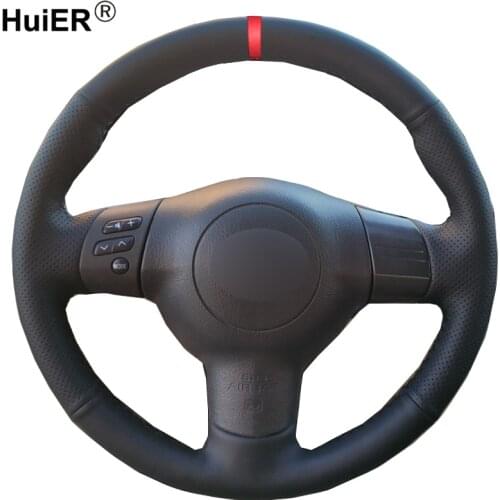 HuiER Hand Sewing Car Steering Wheel Cover For Toyota Corolla 2004-2006 Caldina 2002 2003-2006 2007 RAV4 (US) 2004-2005 Scion tC