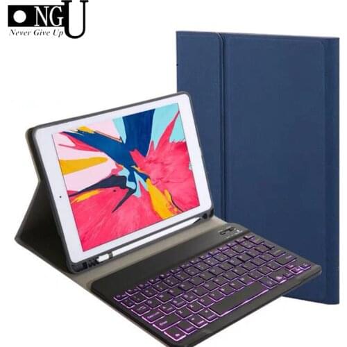 Bluetooth Keyboard Case for iPad 9.7 2018 Cover for iPad 9.7 2017 / Pro 9.7 / Air2 / Air Generic Version with 7 Colors backlight