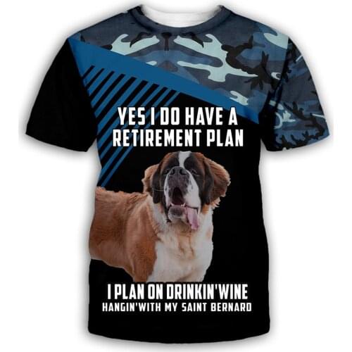 CLOOCL Pet Print T-shirts 15 Variety Unisex Tops Saint Bernard Sharpei Navy Camo Short Sleeve Tops Harajuku T Shirts S-7XL