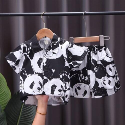 Casual Toddler Baby Boys Set Summer T-Shirt+Denim Shorts Cartoon Cotton Children Outfits Clothing 1-4 Y Kids Clothes Tracksuit