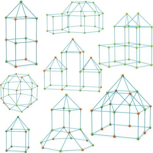 DIY Fort Building Kit Fort Construction Set Castles Tunnels Tents Kit 3D Play House Building Toys For Boys Girls Birthday Gift