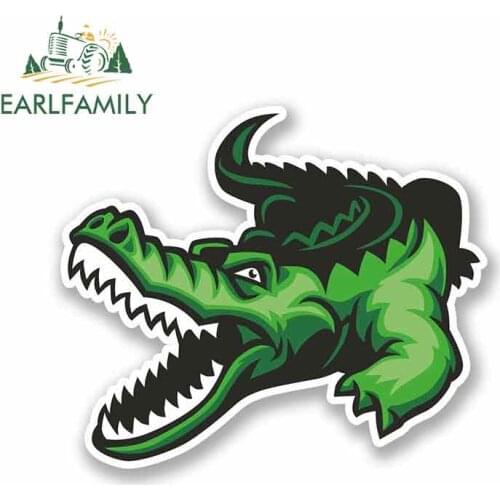 EARLFAMILY 13cm x 10.9cm for Crocodile Cartoon Oem Funny Car Stickers Vinyl Waterproof RV VAN Car Accessories JDM Cartoon Oem