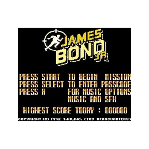 James Bond Jr Region Free 60 Pin 8Bit Game Card For Subor Game Players