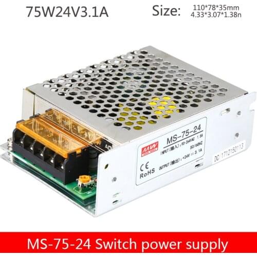Switching Power Supply MS-75W-24V3A/12V6.25A/5V15A DC Power Supply 75W Small Volume Foot Power Single Group Power Supply