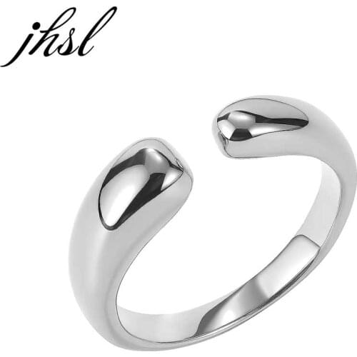 JHSL Unisex Women Men Rings Trendy Stainless Steel Silver Gold Color Irregular Shape Fashion Male Jewelry Gift size 6 7 8