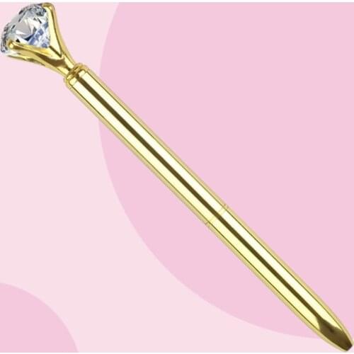 2Pcs Mini Ballpoint Pen Metal Diamond Cristal Ball Pen Metal Rotating Slim Ball Point Pen School Office Supplies