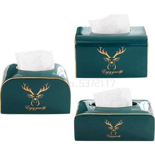 Tissue box living room ceramic ornaments Nordic Light luxury drawer multifunctional remote control storage rack