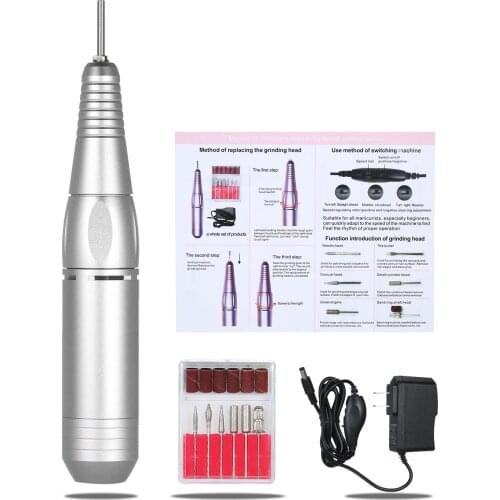 Electric Nail Drill Machine Portable 20000 RPM Professional Adjustable Speed Manicure Pedicure Nail File Drill Kit Nail Art Tool