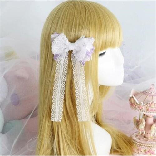 Cute Lolita Girl Bowknot Hair Clip Lolita girl Side Clip Hairpin Headdress D319