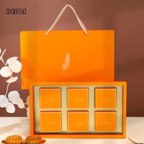 Fashion Large Orange Blue Portable Bronzing Gift Box Party Wedding Cake Candy Flower Jewelry Packaging Decorative Gift Box