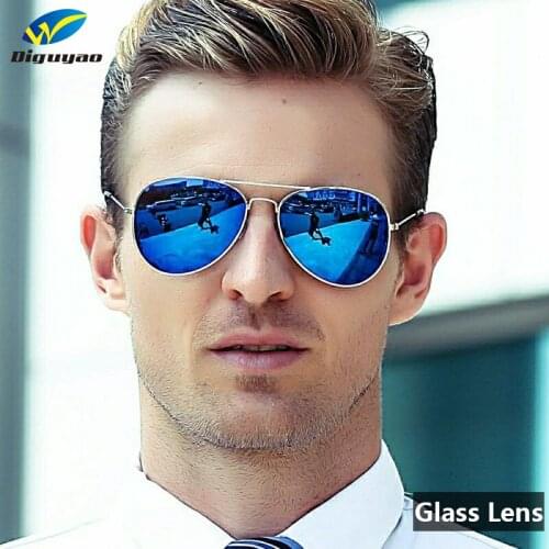 DIGUYAO Brand High Quality Male aviation Classic glass lens Sunglasses uv400 Women oculos vintagesun glasses for men Zonnebril