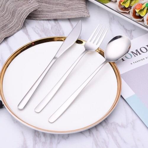 3Pcs/Set Dinnerware Set 304 Stainless Steel Western Tableware Classic Knife Fork Restaurant Dining Cutlery Sets