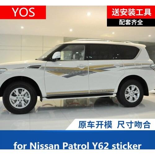 For Nissan Patrol Y62 2012-2019 car sticker appearance decoration modified Patrol Y61 Y62 sticker waist line applique decoration