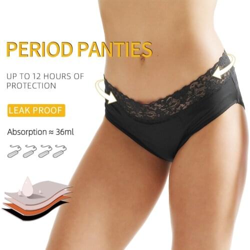 Leak Proof Menstrual Period Panties Women Underwear Physiological Pants Four-layer Sexy Lace Waterproof Women Period Underwear