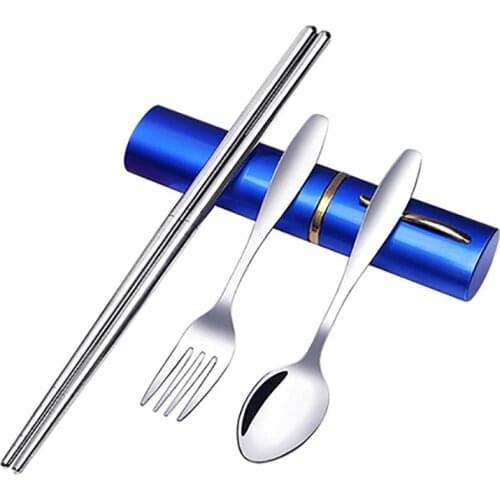 Stainless Steel Folding Chopsticks Spoon Fork Cutlery Set Outdoor Travel Portable Heart-shaped Smiley Chopsticks Set