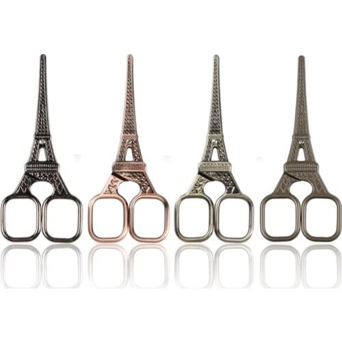 1Pcs Eiffel Tower Nail Scissors High Quality Stainless Steel Eyebrow Scissors Profession Trim Nose Hair Makeup Tool