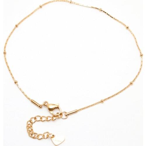 304 Stainless Steel Anklet Gold Color For Women Beach Accessories Barefoot Jewelry Leg Chain Anklets Bracelets Gifts , 1 Piece
