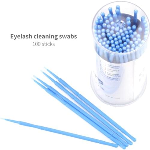 200pcs Disposable Eyelash Cotton Swab Micro Brushes Eyelashes Extension Cleaning Sticks Brushes for Eyes Mascara Remove Makeup