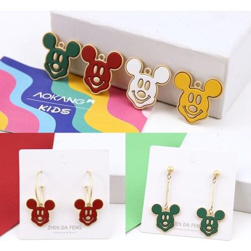 Cartoon cute mickey shape 30pcs/lot handmade alloy charms diy jewelry earring/necklace/key accessory pendants