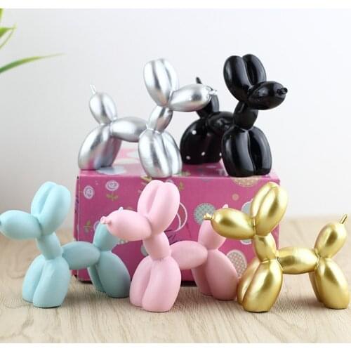 Resin Crafts Gift Cute Small Balloon Dog Party Accessories 5 Colors Home Desktop Ornament Cake Dessert Decoration Tool