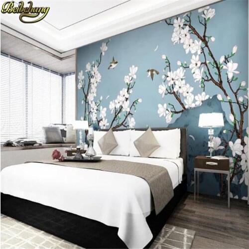Beibehang custom 3D mural wallpaper for bedroom wall paper 3D Flower and bird peach blossom background wall papers home decor