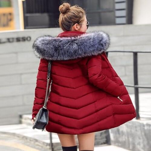 Holiday raccoon fur collar winter jacket women Winter And Autumn Wear High Quality Parkas Outwear Women Long Coats