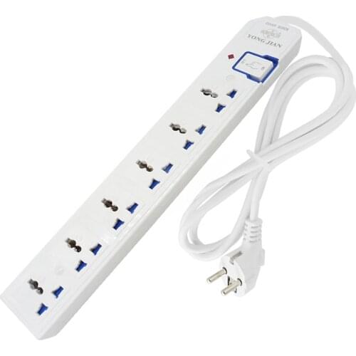 Power Strip Socket 6AC Outlets Independent Safety Door With Power ON/OFF Multiple Extension Cord Socket For Home Office