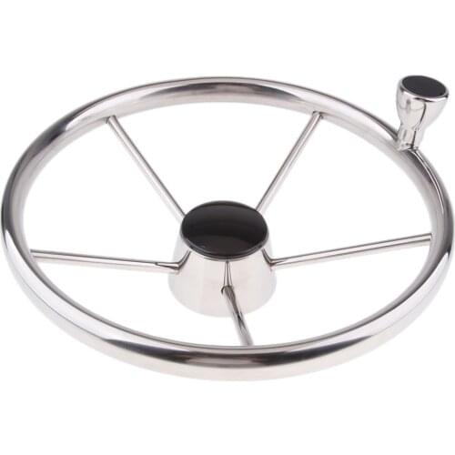 343mm Boat Steering Wheel Stainless Steel 5 Spoke 3/4'' Shaft For Vessels Marine Yacht Speedboat Boat Accessories Marine