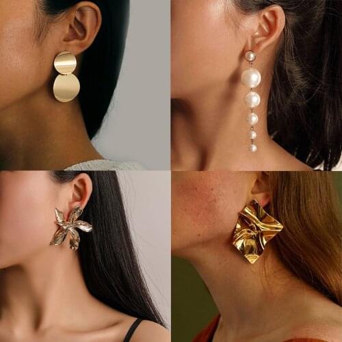 Korean Human Face Fashion Drop Earrings For Women 2020 NEW Trendy Handmade Geometric Round Moon Dangle Earring Jewelry