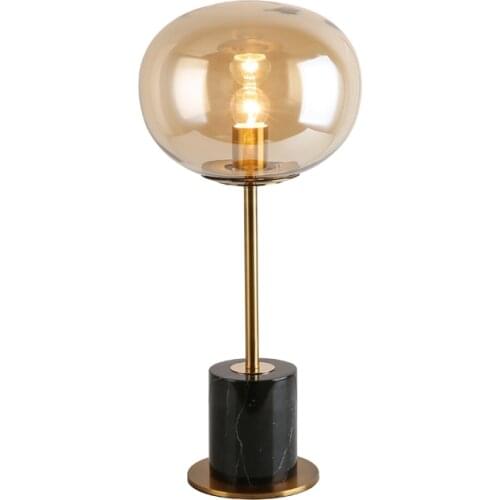 Modern glass table lamp marble table lamp clear glass marbase E27 reading light decoration lamp designer table lamp