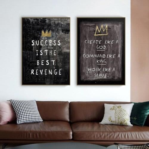 Success Is The Best Revenge Motivational Canvas Painting Posters Prints Wall Art Pictures for Living Room Wall Decoration Cuadro
