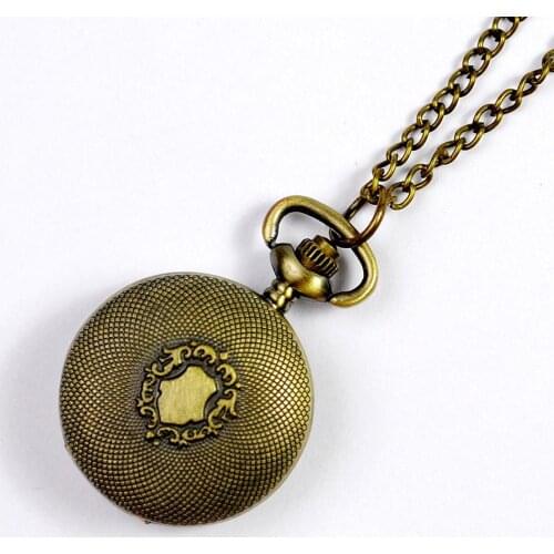 New Design Fashion European Style Rounded Quartz Classical Clemshell Vintage Pocket Watch with Chain