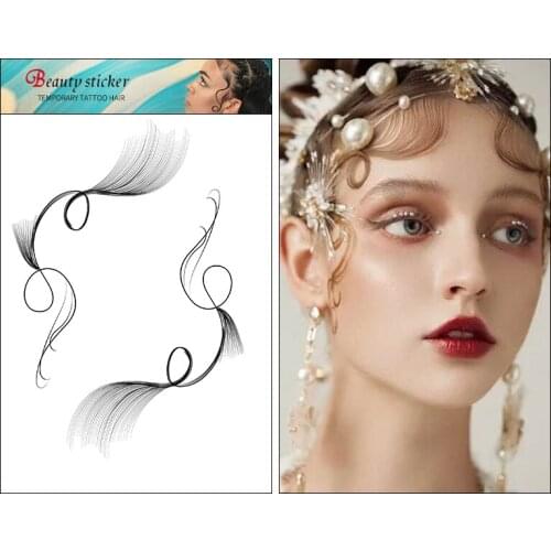 Waterproof Womens Fake Best Custom Hairline Temporary 6D baby hair tattoo For Tattooing Edges Temporary tatto Sticker