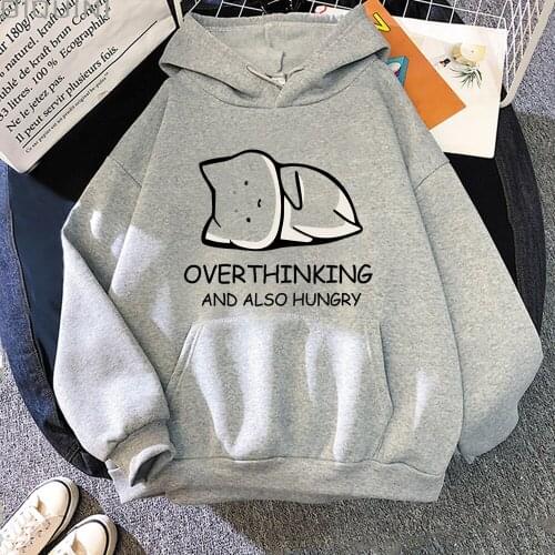 Funny Over Thinking Creative Hoodies Man Women Long Sleeve Clothes Big Size Hoodied Crew Neck Sweatshirt Female