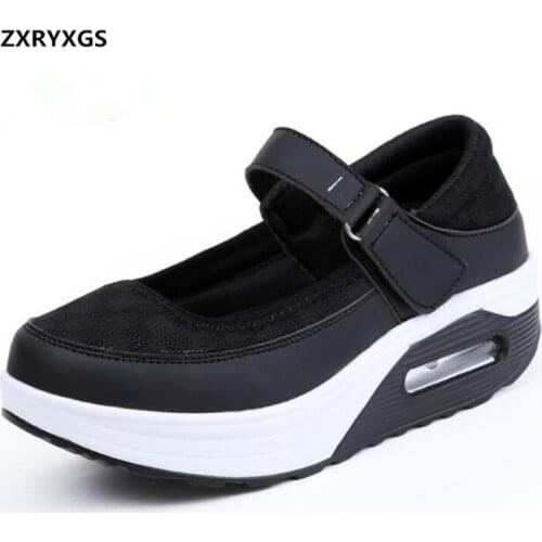 2021 New Spring Light Comfortable Air Cushion Shoes Shake Women Sneakers Breathable Thick Bottom Wedges Shoes Women Casual Shoes