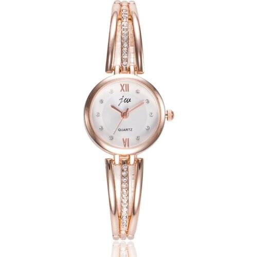 Women Golden Watch 2019 Unisex Stainless Steel Rhinestone Quartz Wrist Watch