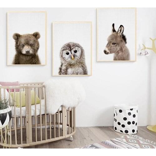 Giraffe Bunny Elephant Canvas Child Poster Nursery Wall Art Picture Print Forest Animal Painting Nordic Kid Baby Bedroom Decor