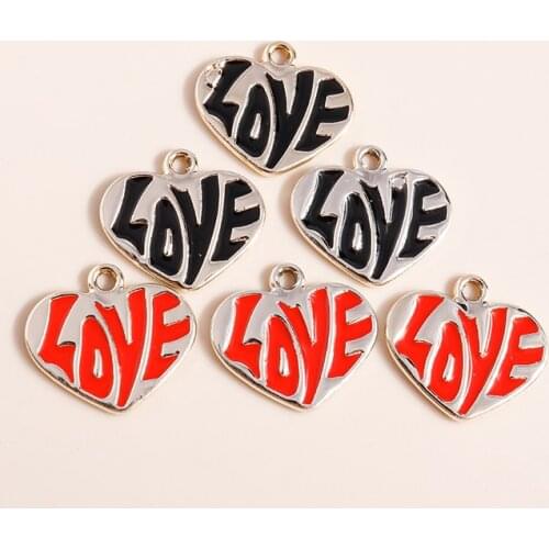 10pcs 18*17mm Alloy Hearts Charms for Necklaces Earrings Pendants Making Enamel Love Charms diy Jewelry Findings diy Craft