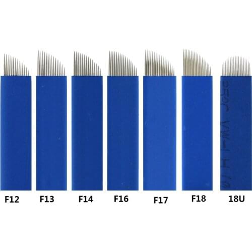 100pieces 12 Flex 0.2mm Laminas Tebori 12 pin Microblading Needles Permanent Makeup Eyebrow Tatoo Blade For Manual Tattoo Pen